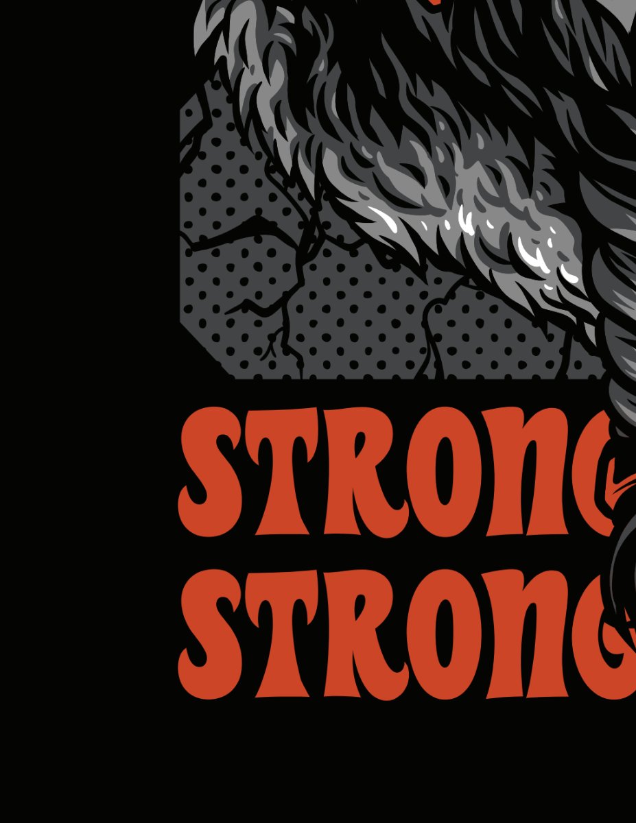 Áo thun đồ họa sói mạnh mẽ vector