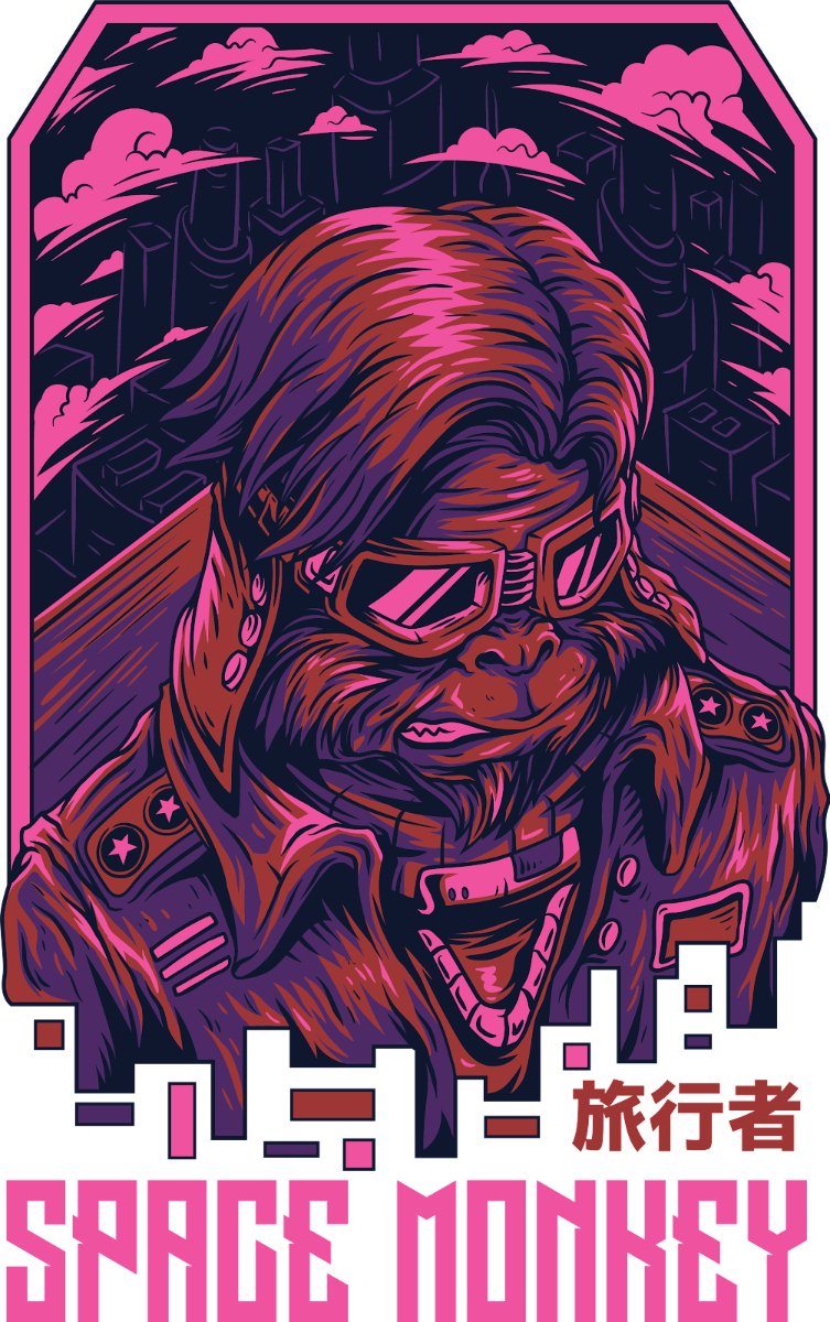 Áo thun đồ họa Space Monkey