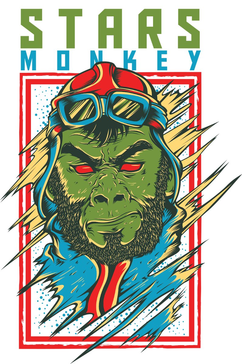 Áo thun đồ họa Stars Monkey