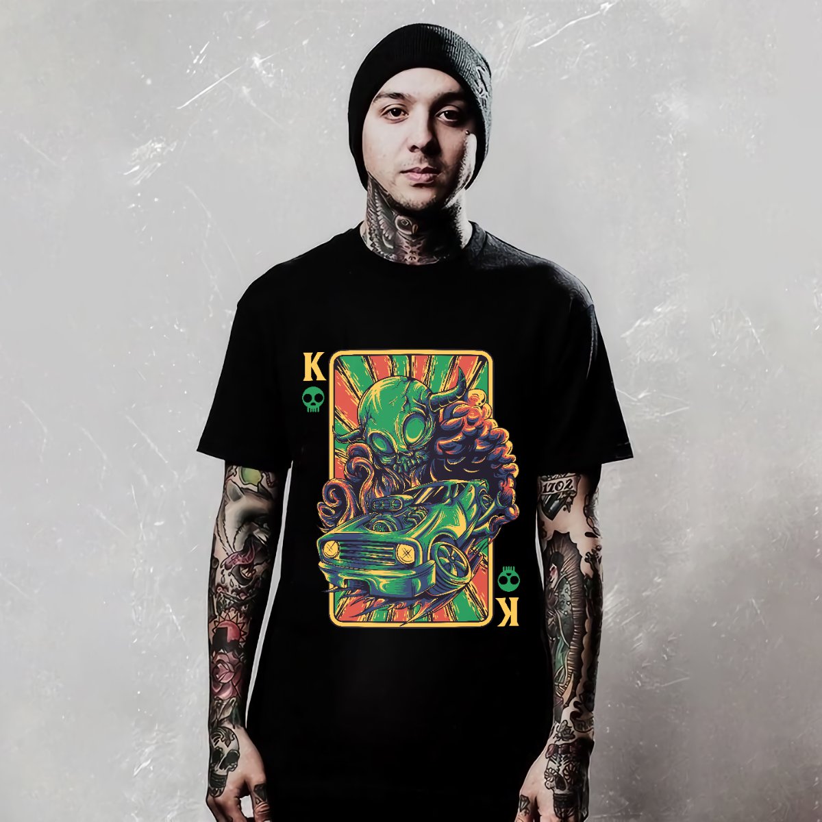 Áo thun hình đầu lâu xe hơi