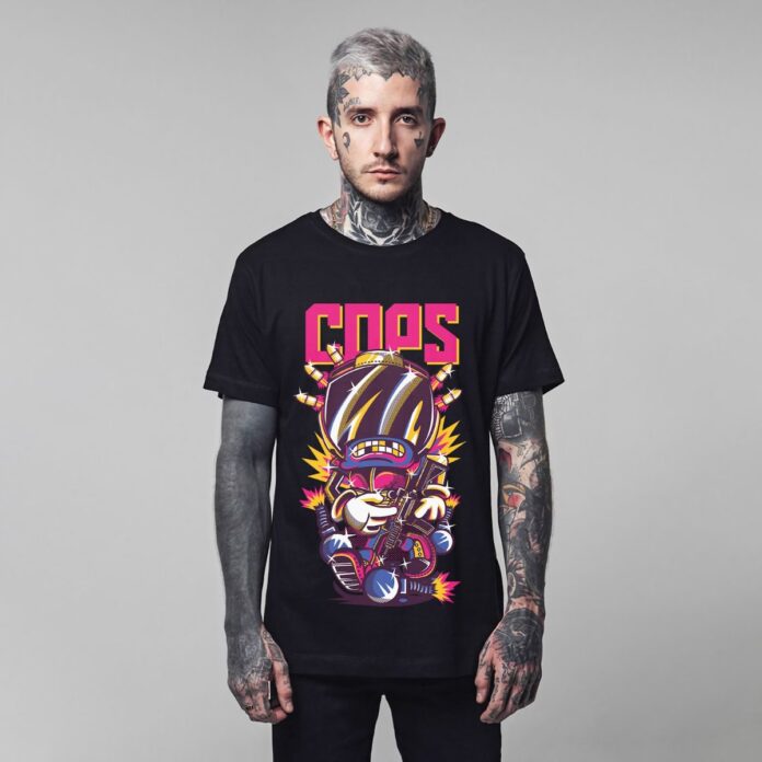 Áo thun in hình cảnh sát phong cách street art