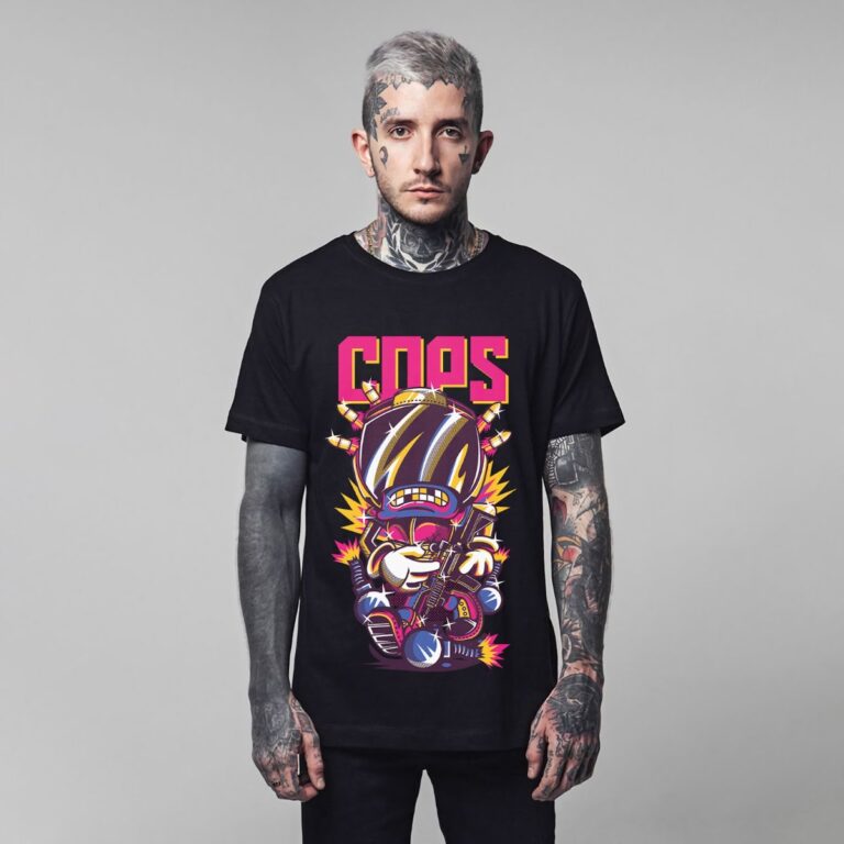 Áo thun in hình cảnh sát phong cách street art