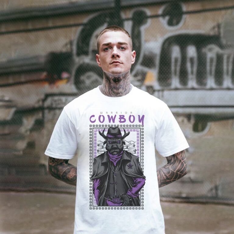 Áo thun in hình Cowboy Warrior