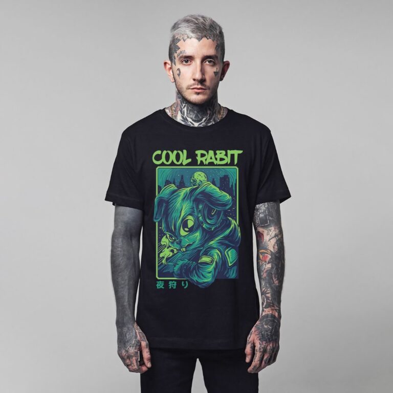 Áo thun in hình thỏ ngoài hành tinh