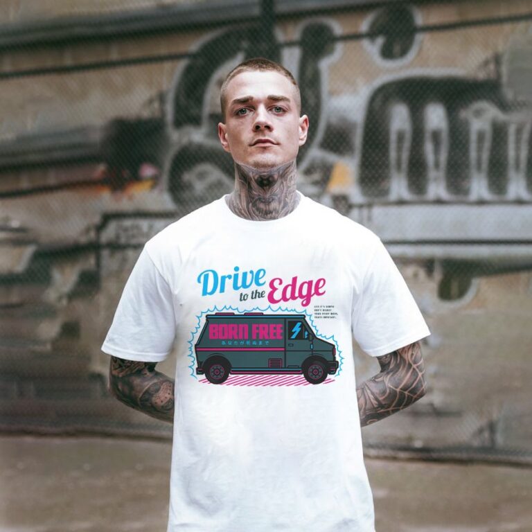 Áo thun in hình xe van cổ điển