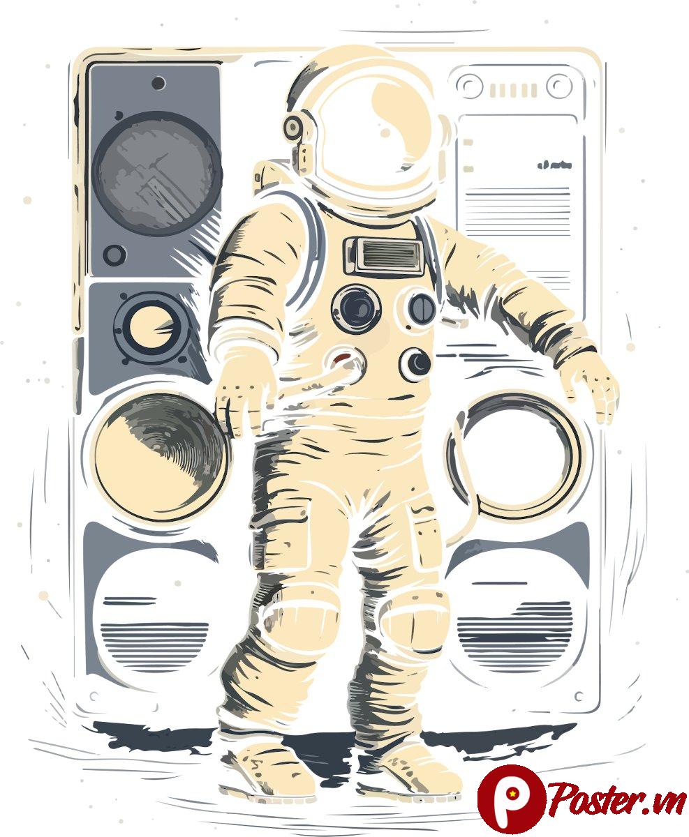 Áo thun phi hành gia retro