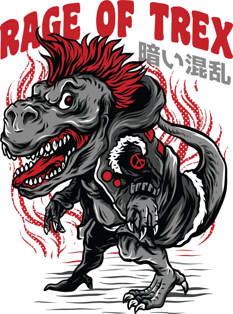 Áo Thun Rage of Trex Vector