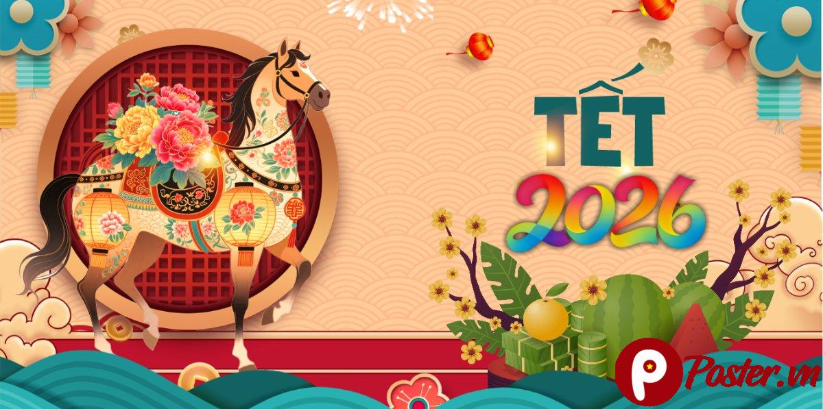 Backdrop Tết 2026 Giáp Ngọ