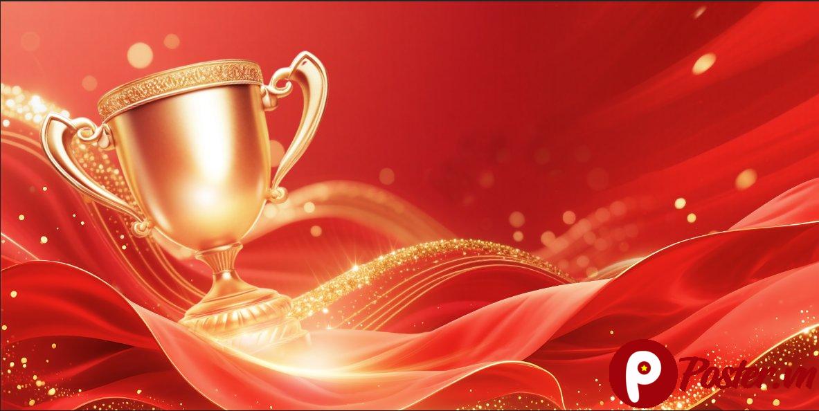 Background cúp vàng đỏ sang trọng
