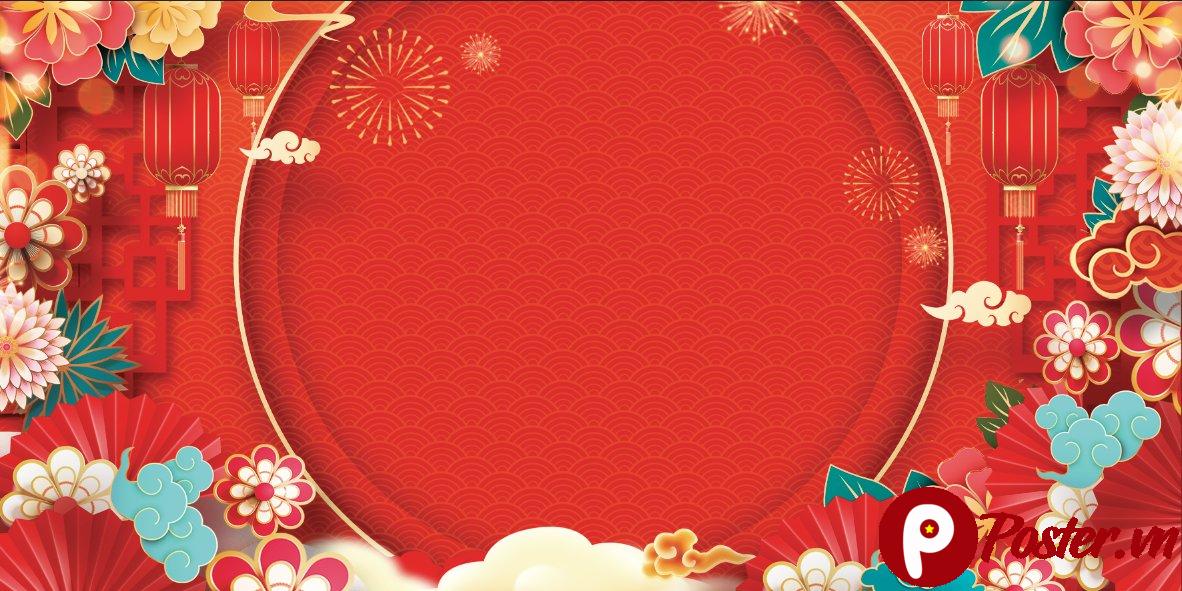 Background Tết 2025 Đỏ May Mắn
