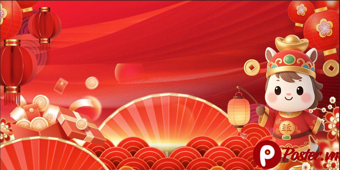 Background Tết 2025 đỏ may mắn