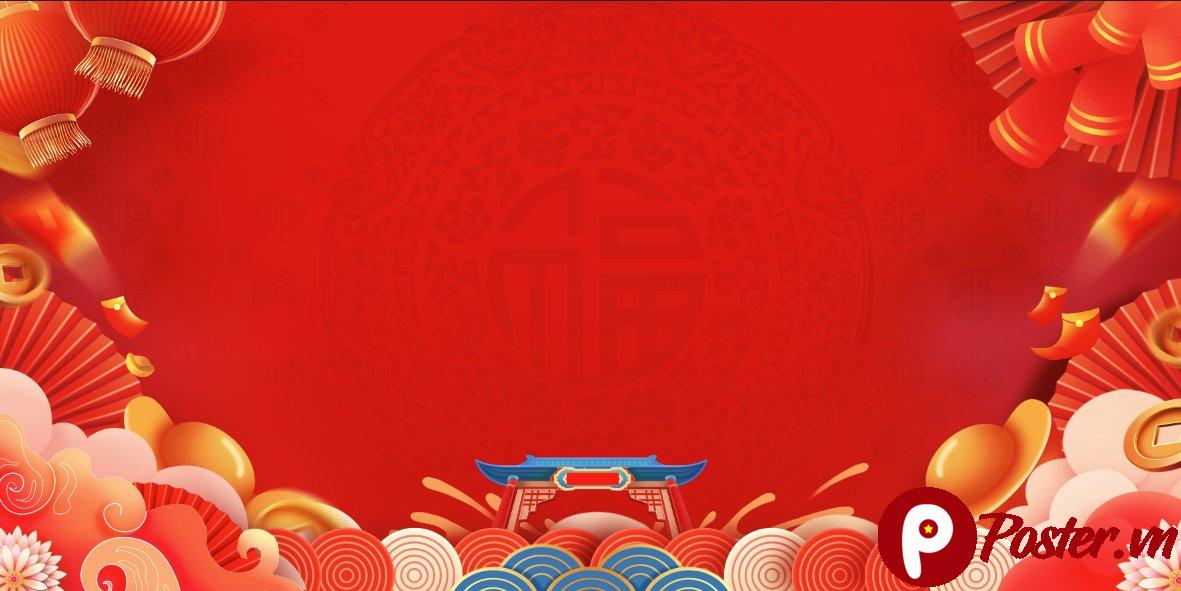 Background Tết 2025 Đỏ May Mắn