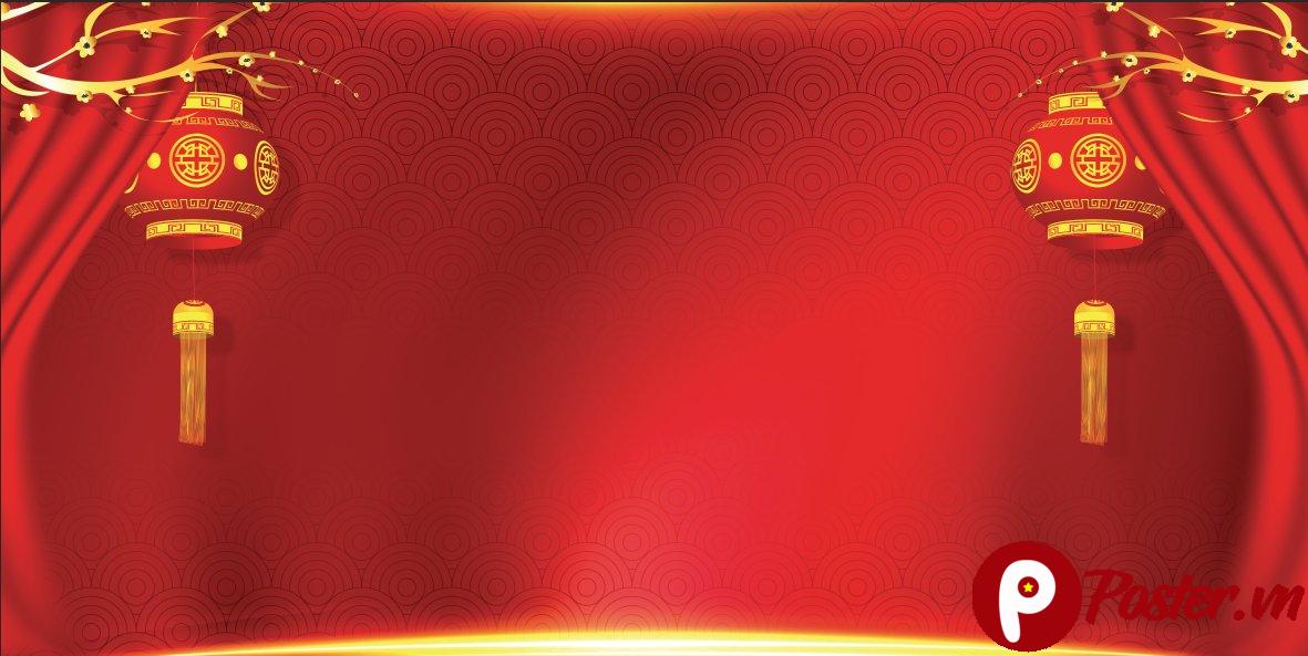 Background Tết đỏ đèn lồng