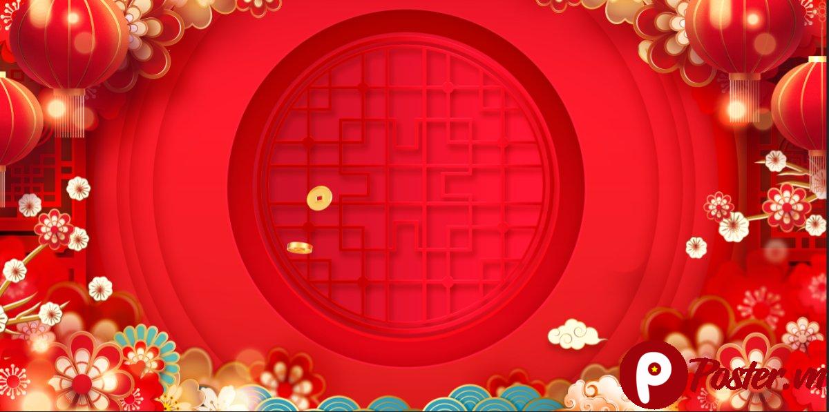 Background Tết đỏ may mắn