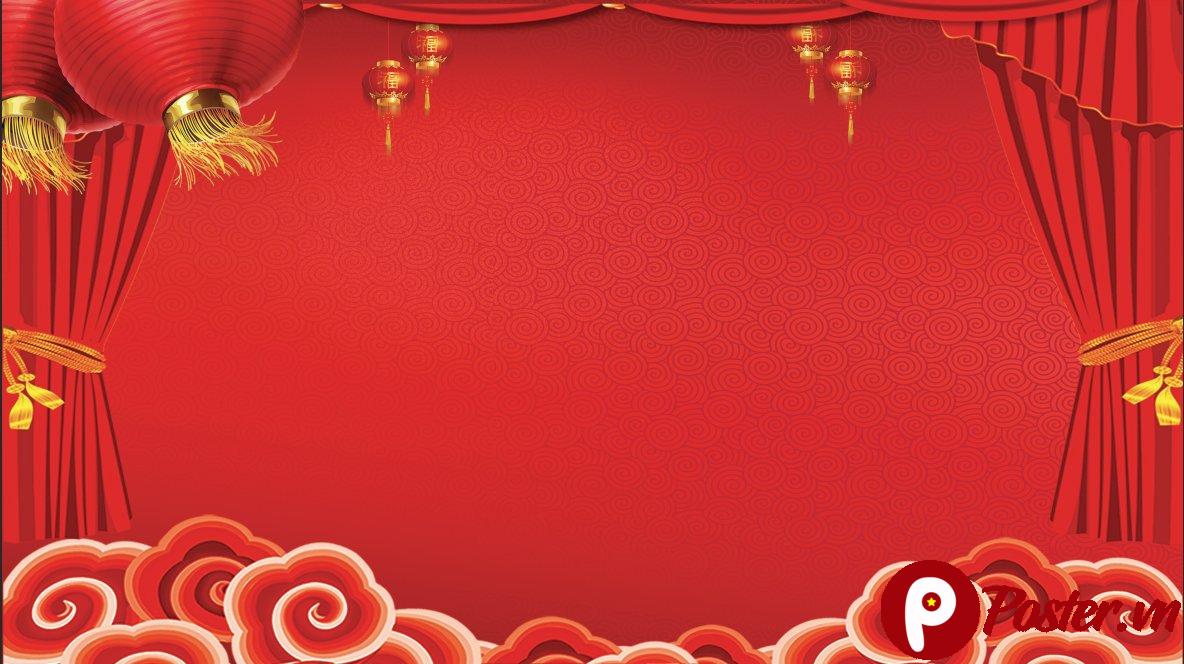 Background Tết Đỏ May Mắn