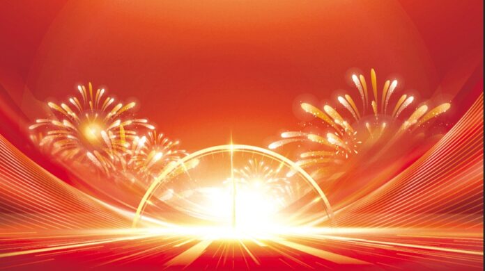 Background Tết Đỏ Pháo Hoa Vector