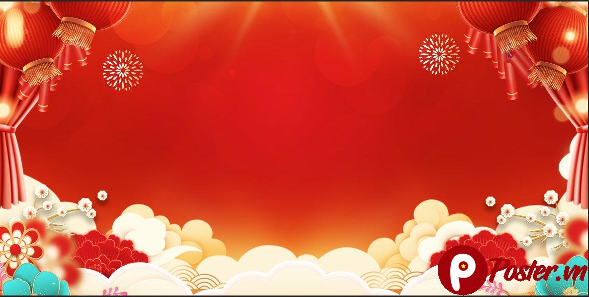 Background Tết Đỏ Rực Rỡ Vector