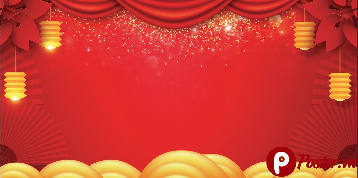 Background Tết đỏ vàng ấn tượng