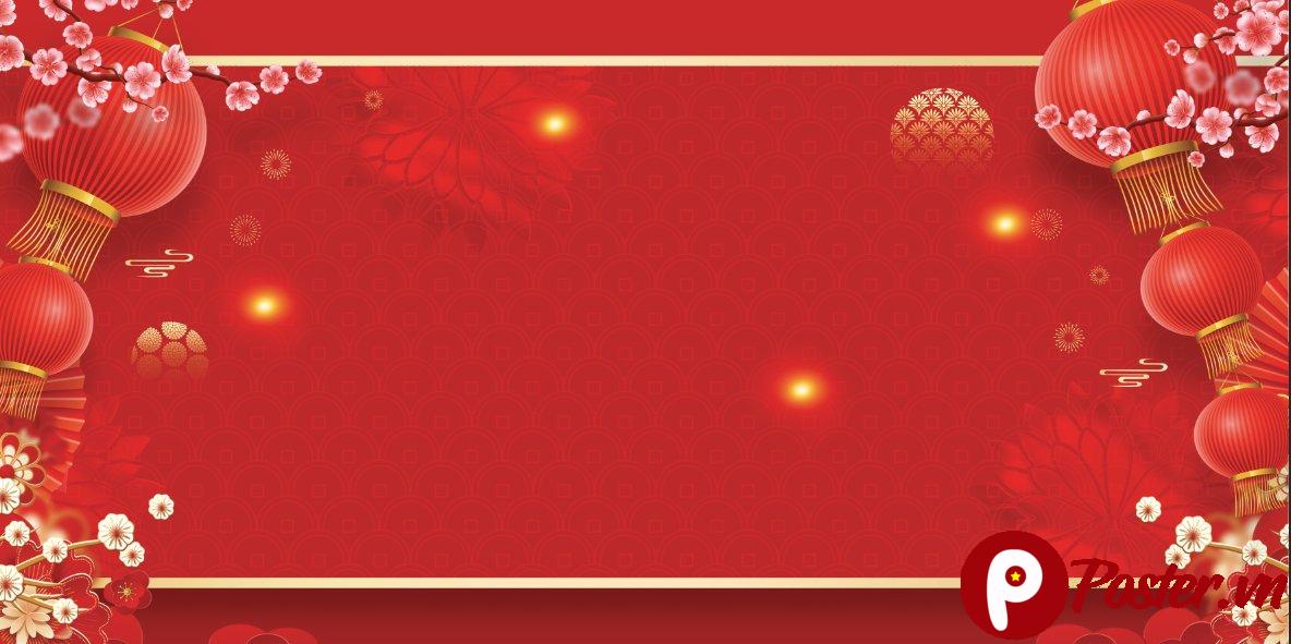 Background Tết đỏ vector đèn lồng