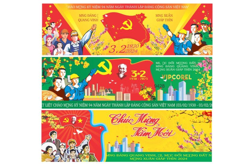 Banner Mừng Đảng Mừng Xuân Vector