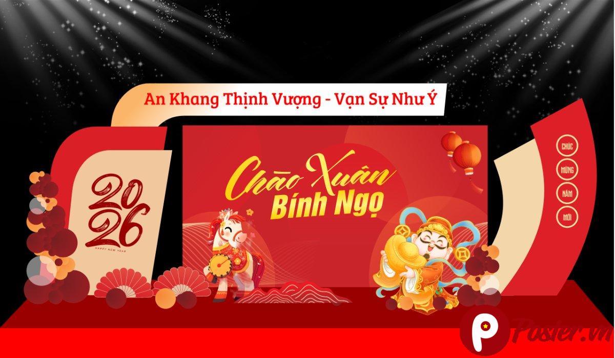 Decor Tết 2026 Bình Ngọ Sân Khấu
