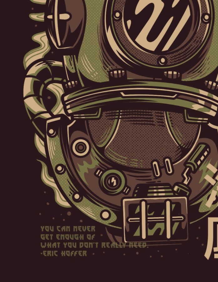 Đồ họa mũ lặn cổ điển vector