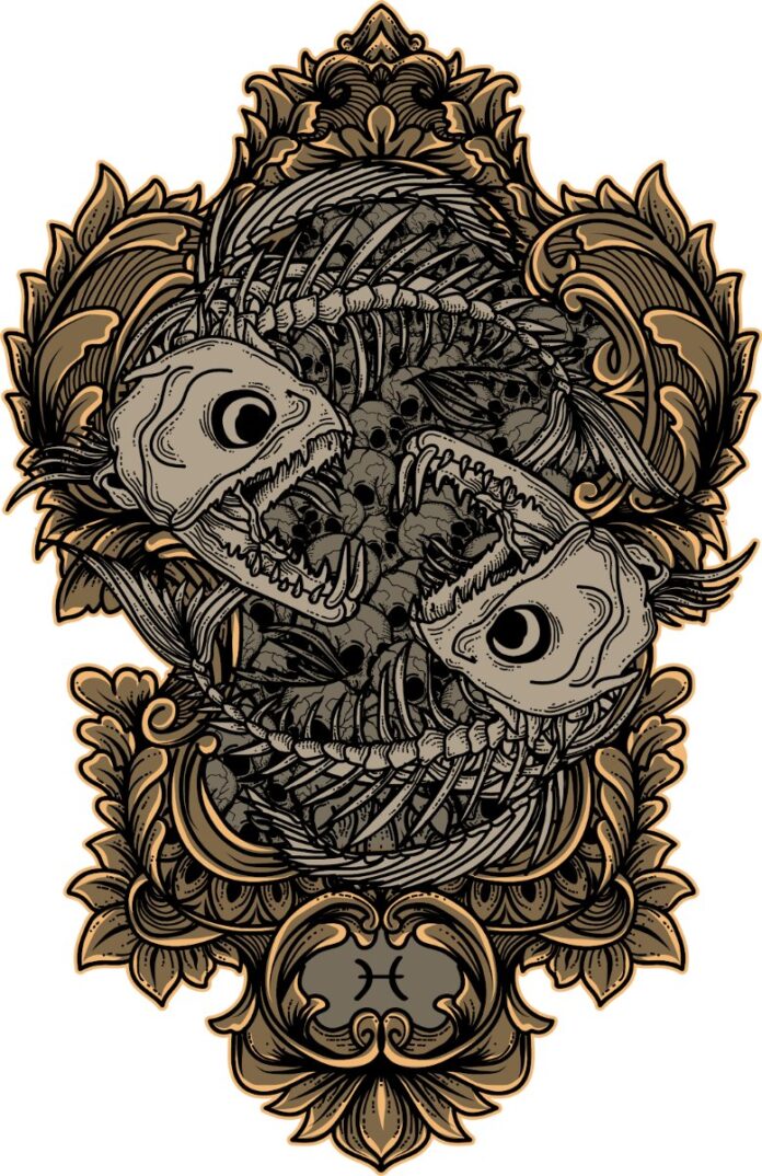 Đồ họa xương cá cung Song Ngư