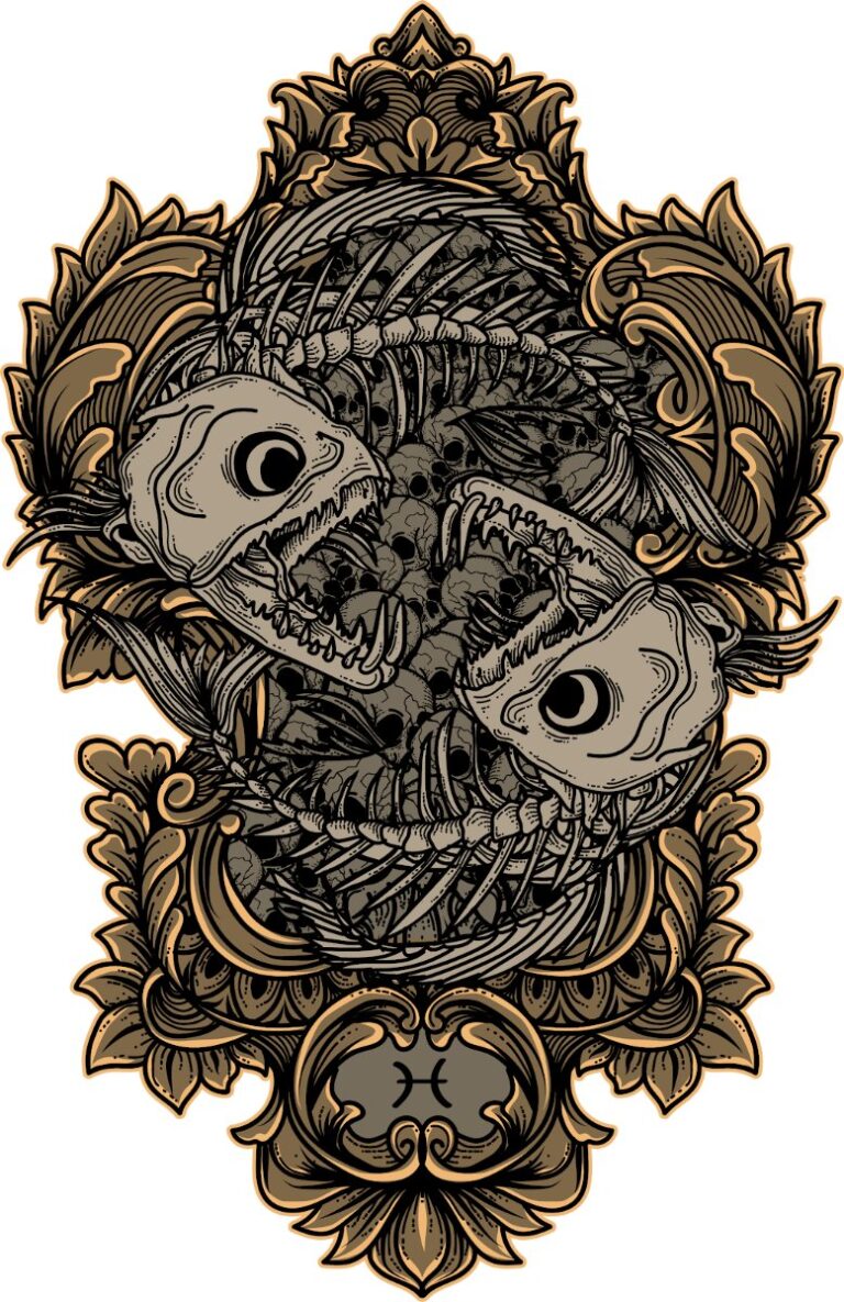 Đồ họa xương cá cung Song Ngư