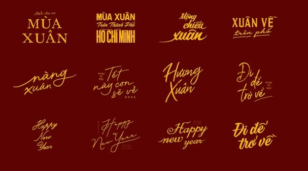 Font chữ Tết vector