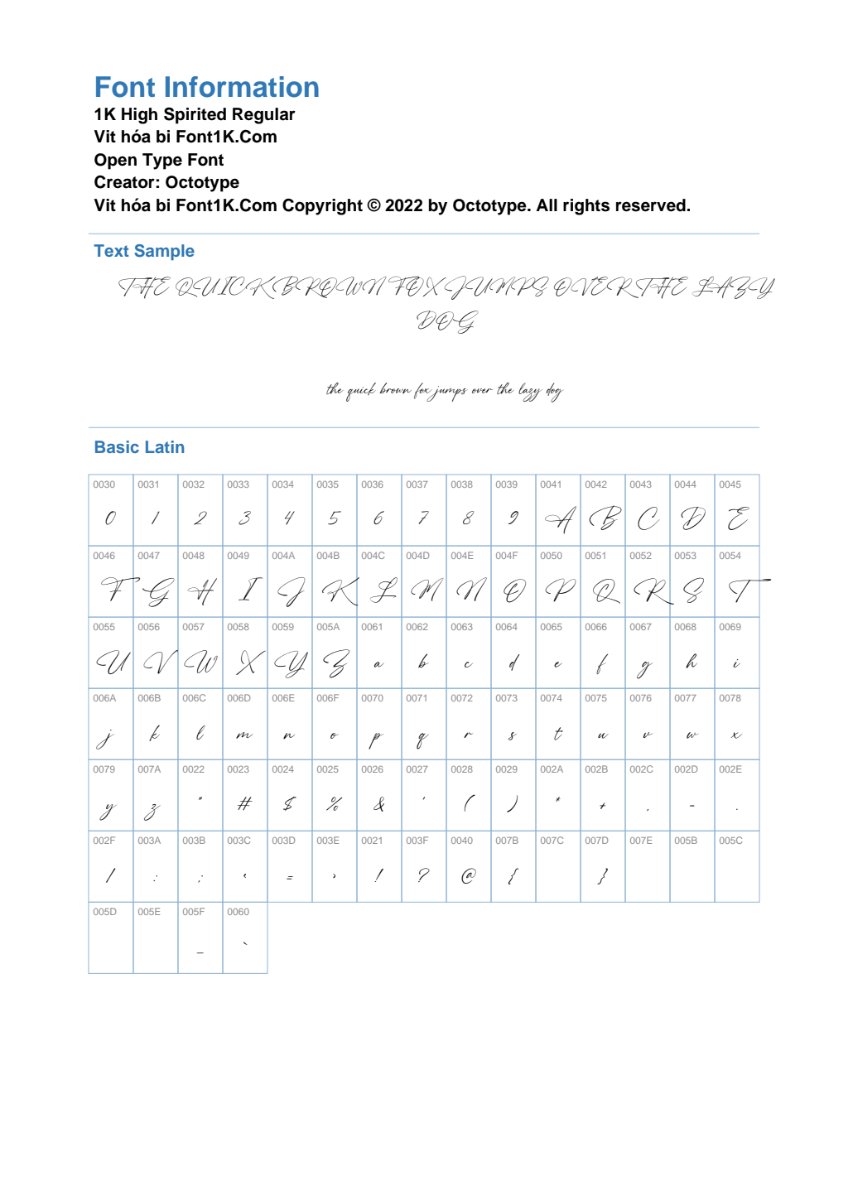 Font 1K High Spirited Regular