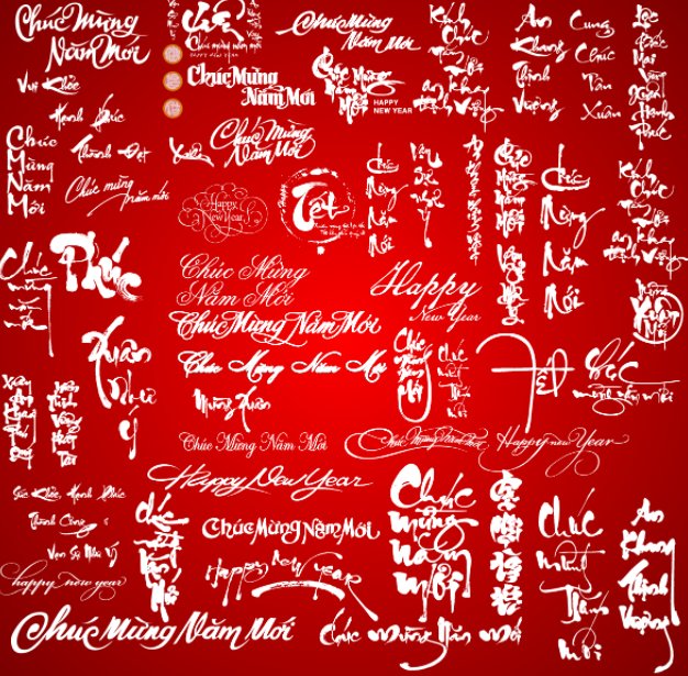 Tổng hợp font chúc mừng năm mới vector
