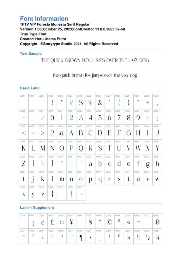 Font Foresta Monesta Serif