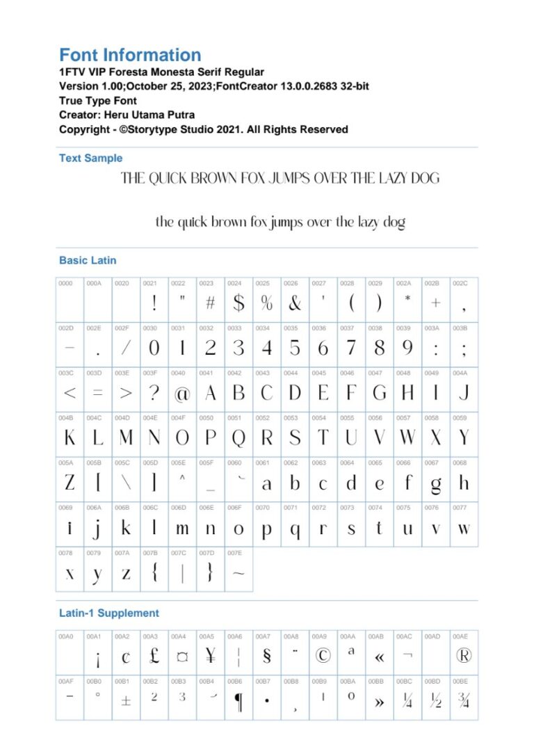 Font Foresta Monesta Serif