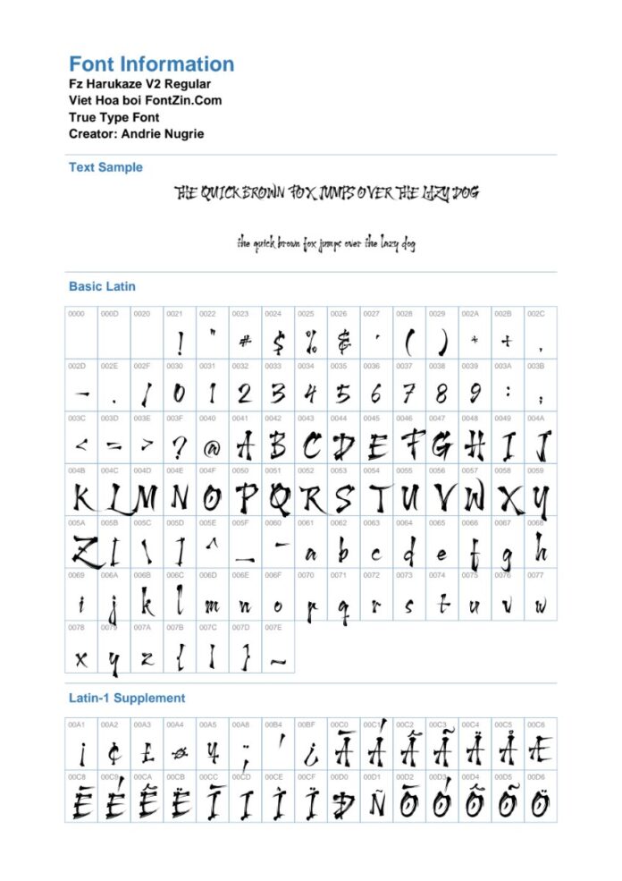 Font Fz Harukaze V2 Việt Hóa