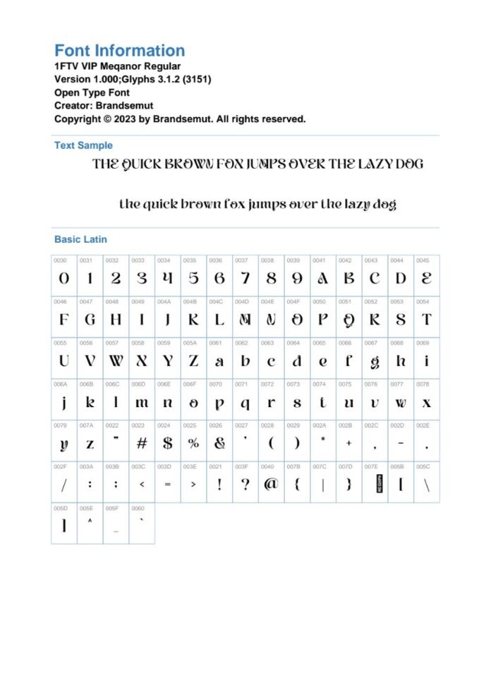 Font Meqanor cổ điển