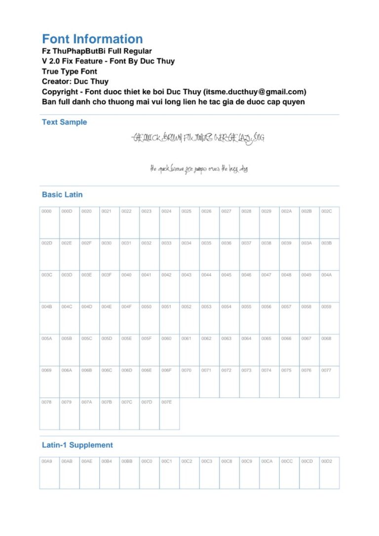 Font Thư Pháp Bút Bi Full