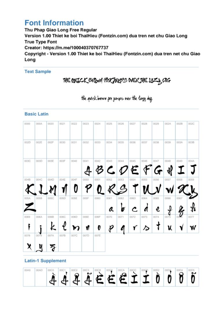 Font Thư Pháp Giao Long Free