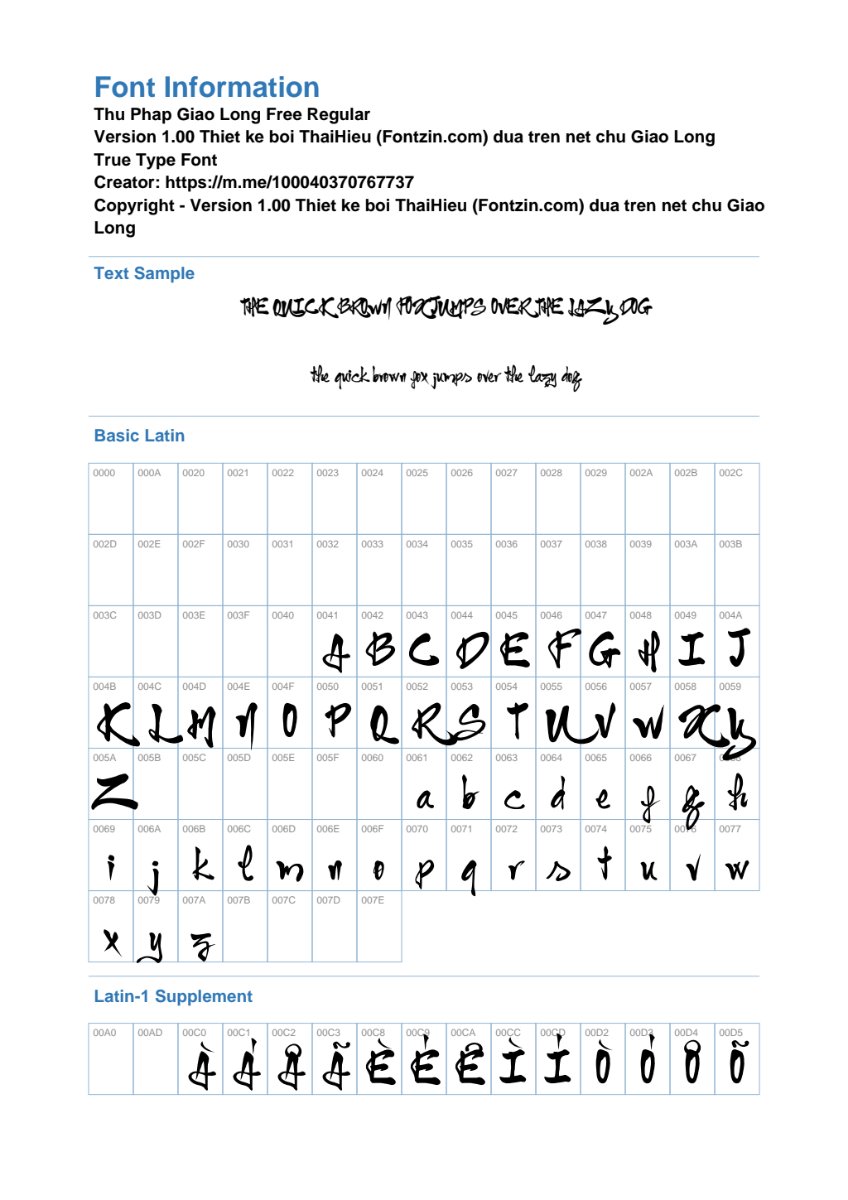 Font Thư Pháp Giao Long Free