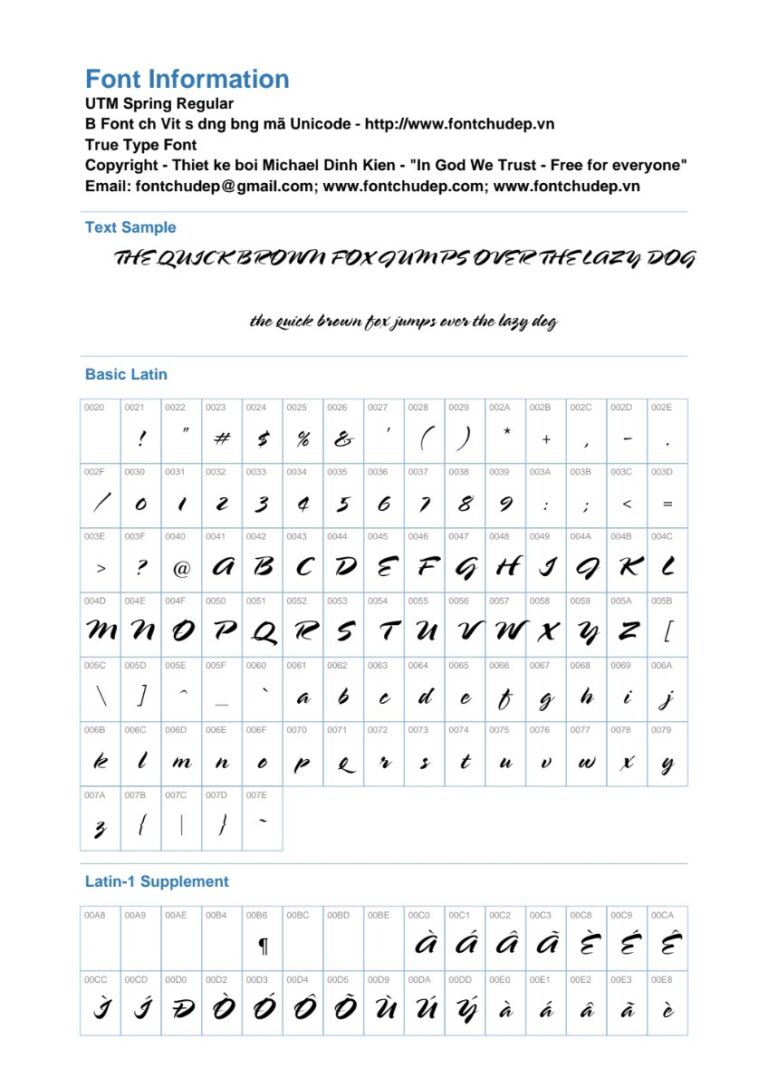 Font UTM Spring Regular Việt hóa