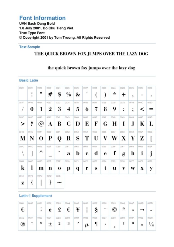 Font UVN Bạch Đằng Bold