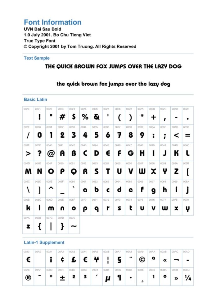 Font UVN Bai Sau Bold Việt Hóa