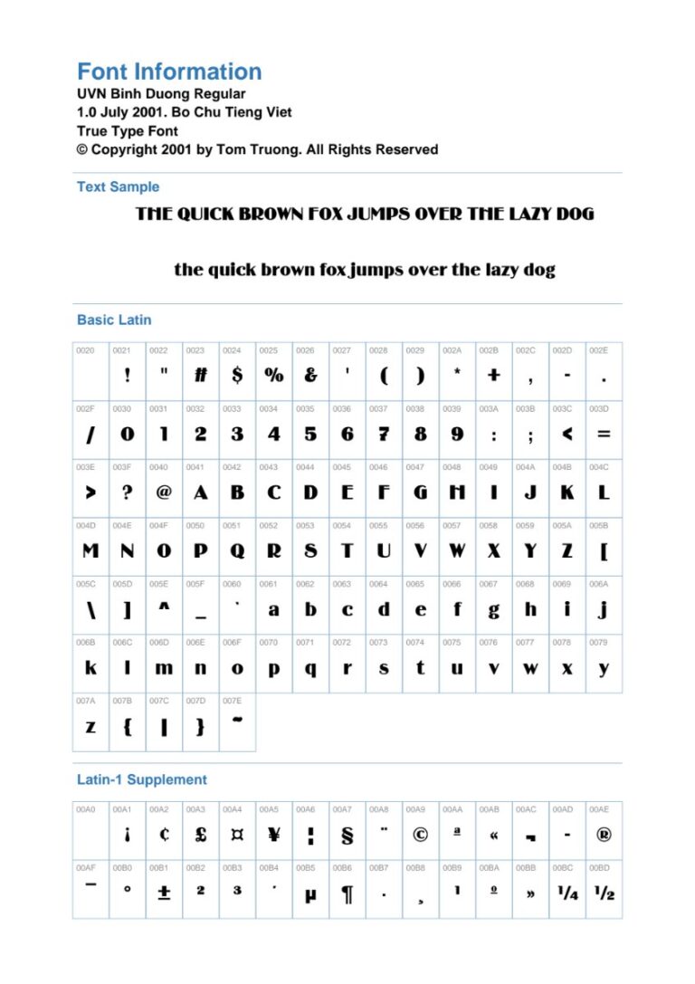 Font UVN Bình Dương Regular