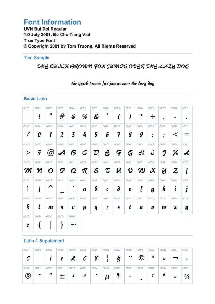 Font UVN Bùi Đời Regular Việt Hóa