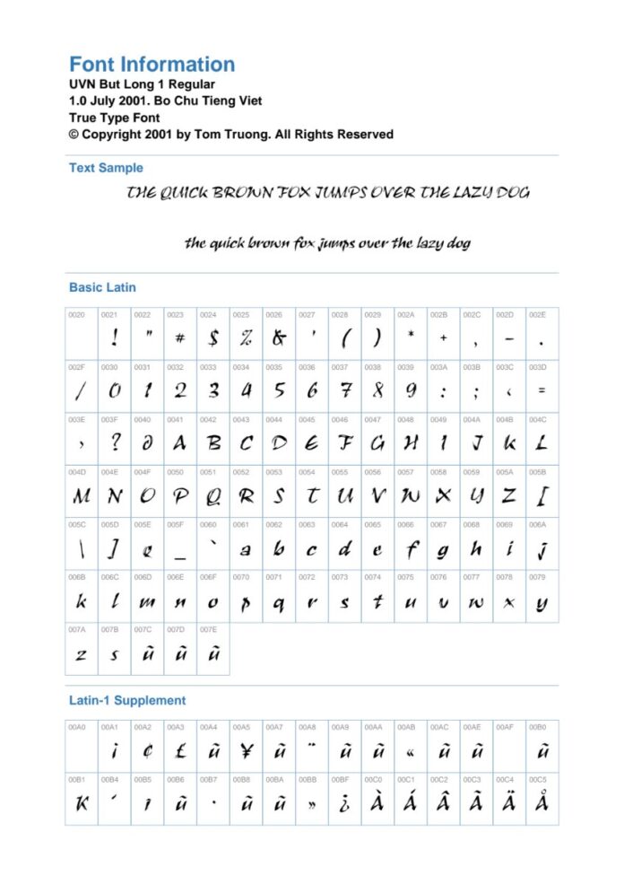 Font UVN But Long 1 Regular