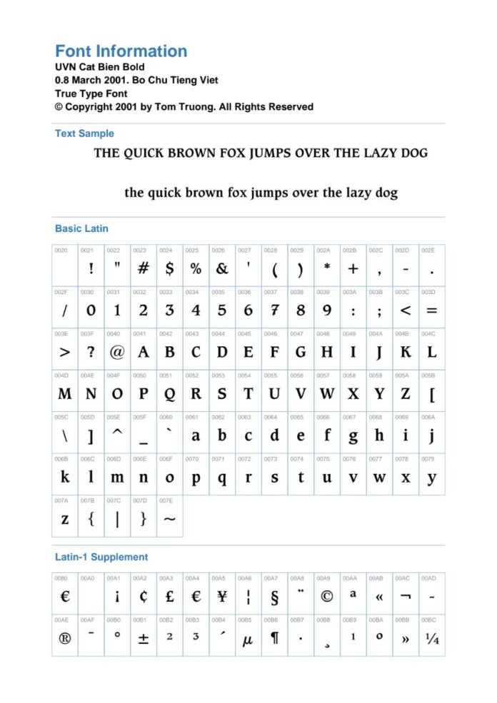 Font UVN Cát Biển Bold