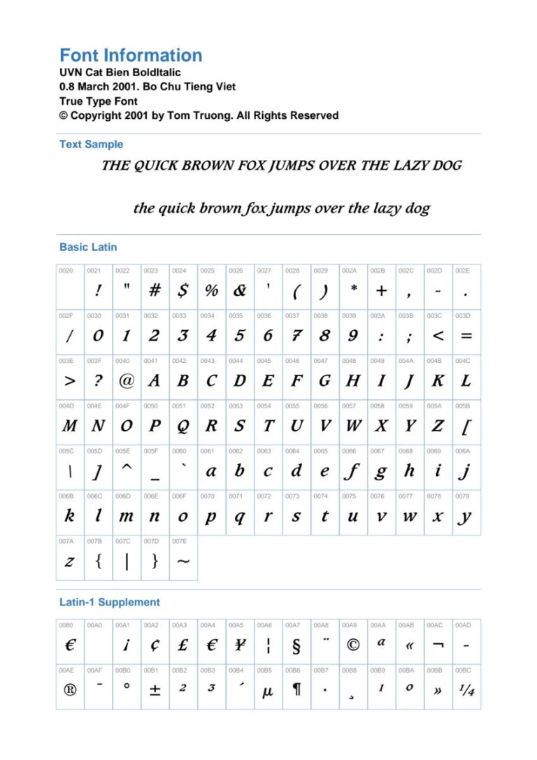 Font UVN Cat Bien BoldItalic