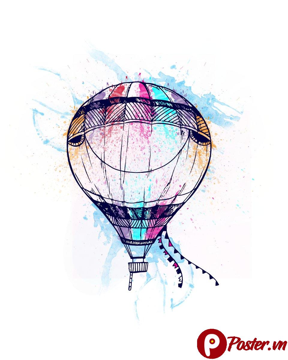 Khinh khí cầu vector nghệ thuật