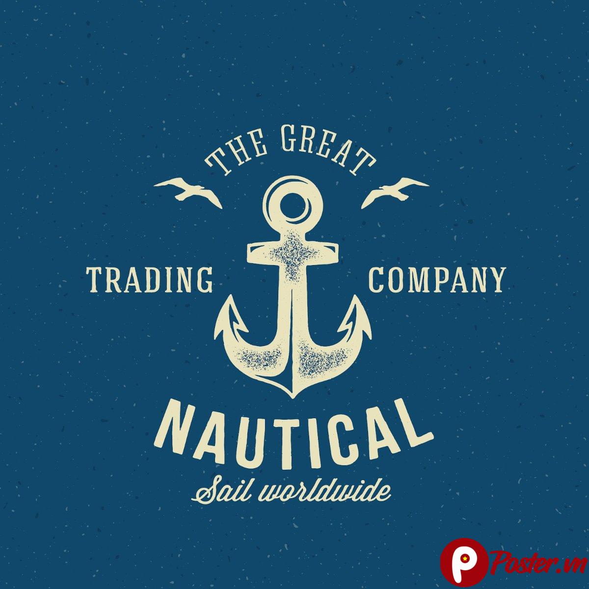 Logo mỏ neo phong cách vintage