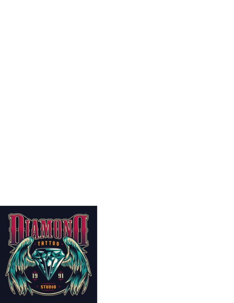 Logo Tattoo Diamond Wings Vector