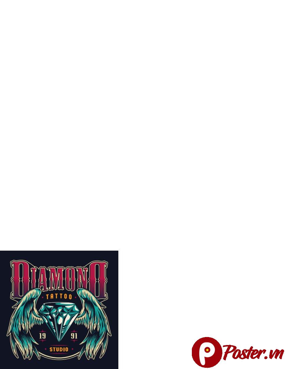 Logo Tattoo Diamond Wings Vector